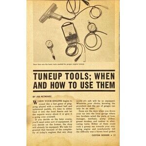 Custom Rodder 1962 7-page Article "Tuneup Tool; When & How to Use Them" Vtintage